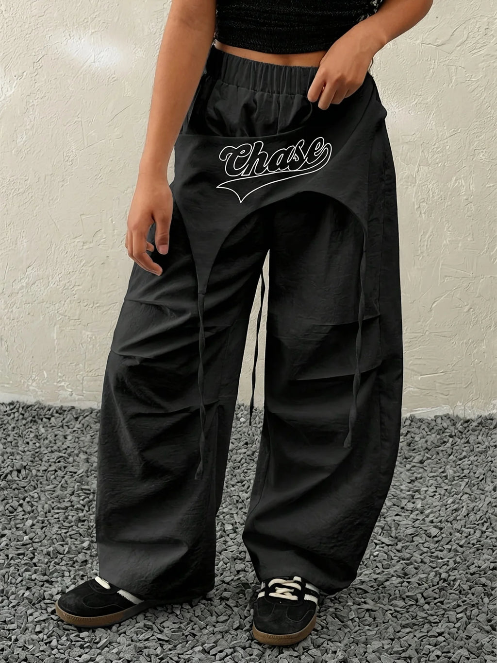 Girls' Autumn Pants, Girls' Cargo Wide-Leg Pants