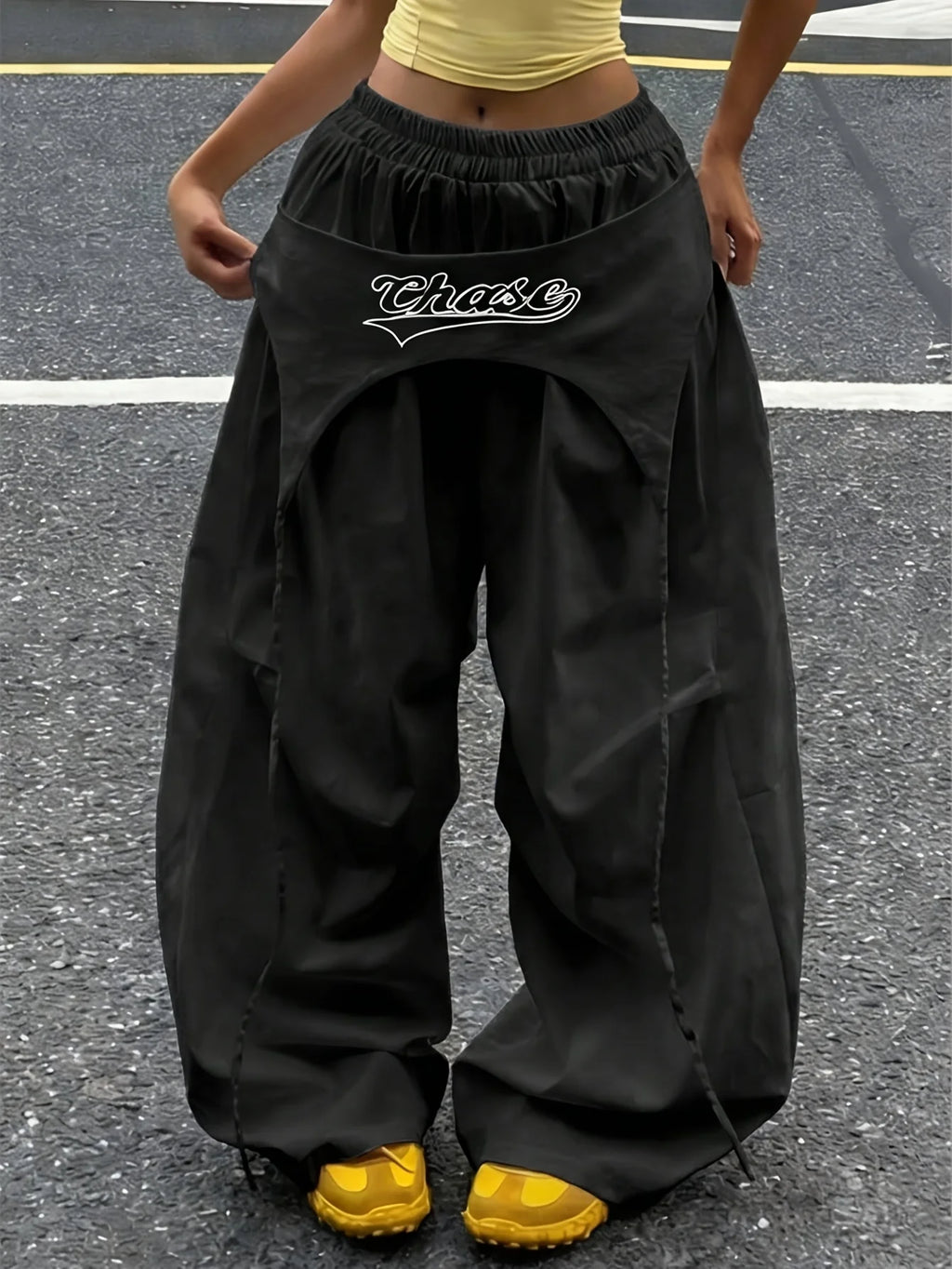 Girls' Autumn Pants, Girls' Cargo Wide-Leg Pants