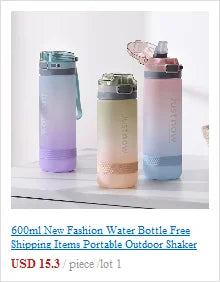 600ml New Fashion Water Bottle Free Shipping Items Portable Outdoor Shaker Sport Cute Drinking Plastic Water Bottles