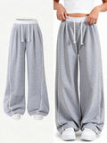 Girls High Waist Drawstring Wide Leg Pants