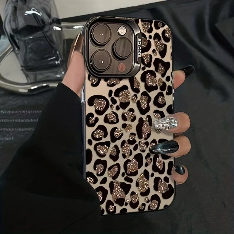 High-Quality Gold Glittering Leopard Print Design