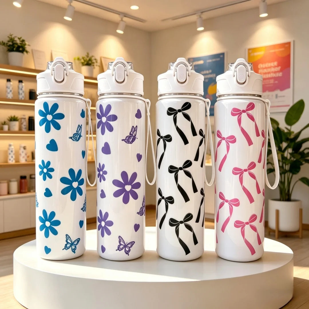 Cute Bow & Flower Water Bottles