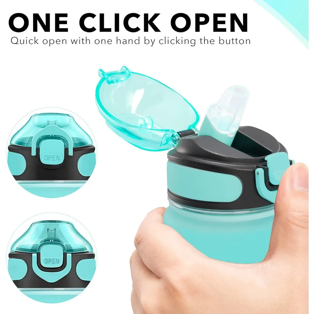 32 oz Drinking Water Bottle with Times to Drink and Straw, Motivational with Carrying Strap, Leakproof BPA & Toxic Free
