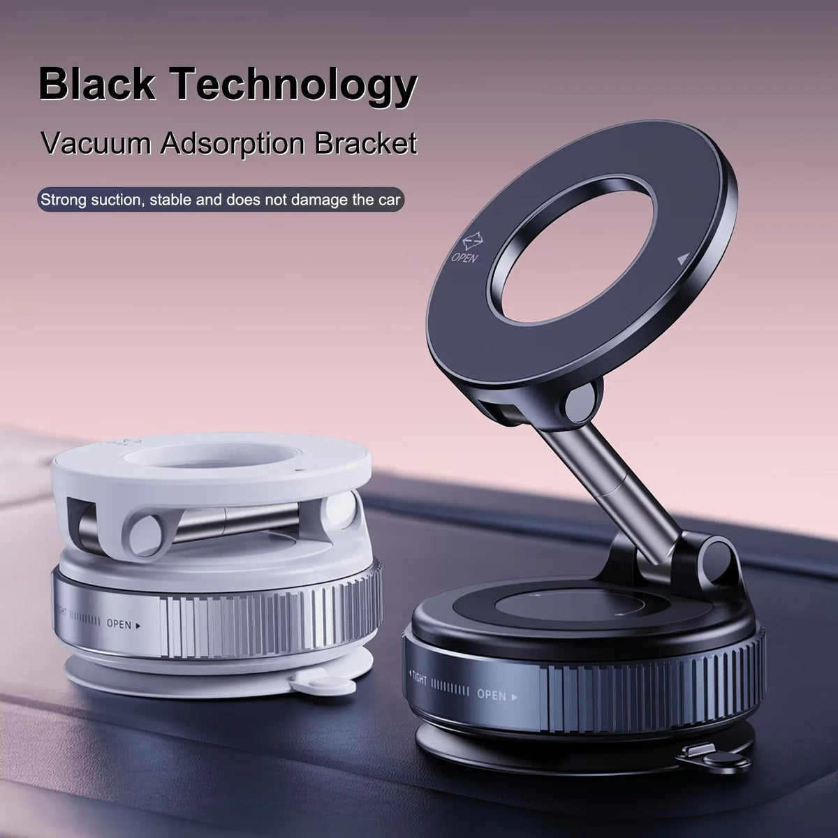 360° Rotating Vacuum Magnetic Car Phone Holder