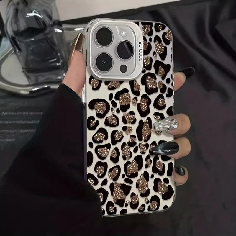 High-Quality Gold Glittering Leopard Print Design