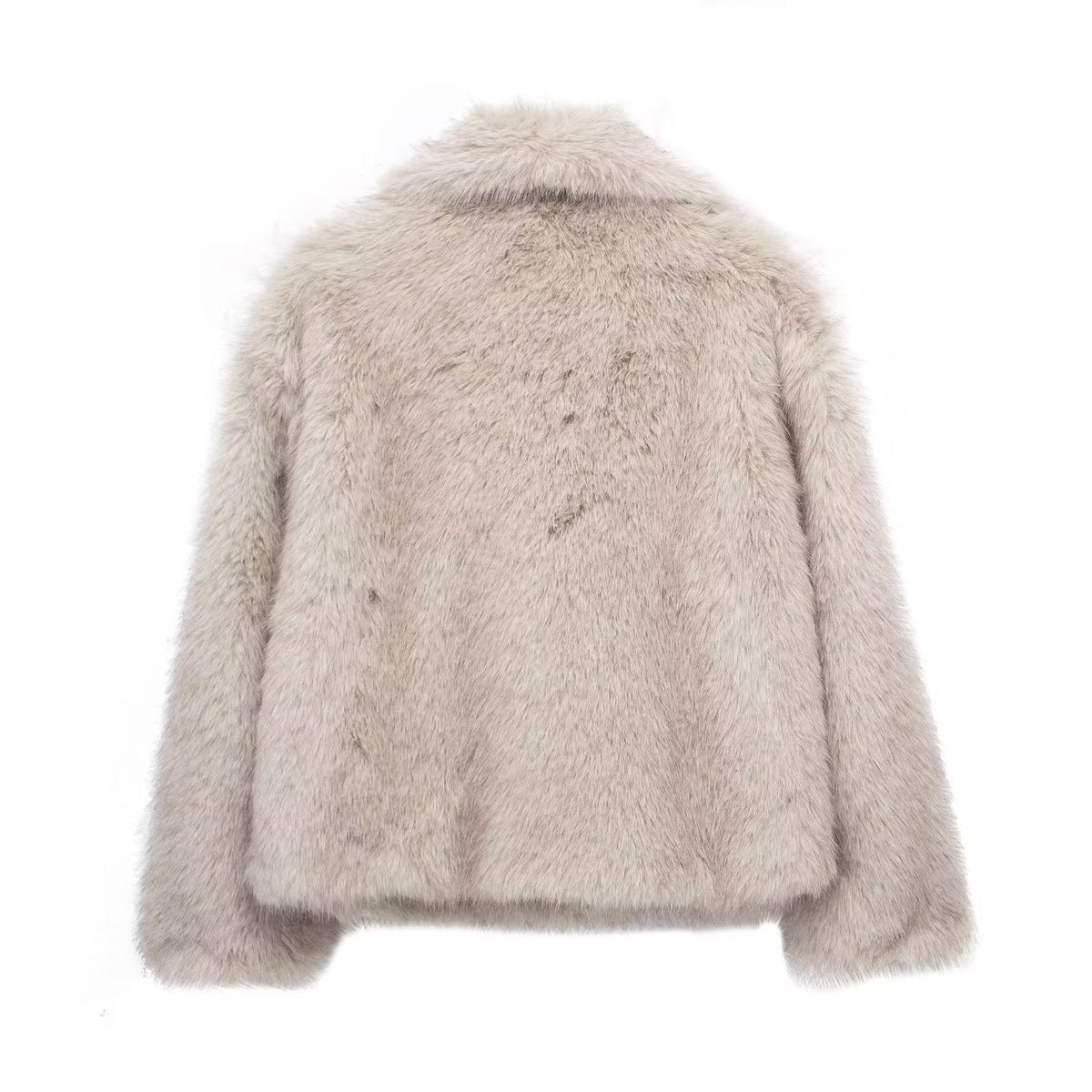 Winter Plush Coat Fashion Warm Thicken Fluffy Lapel Jacket