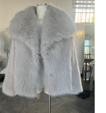 Winter Plush Coat Fashion Warm Thicken Fluffy Lapel Jacket